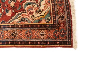 Semi Antique Red Floral 4'3X6'5 Mahal Persian Rug