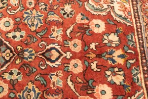 Semi Antique Red Floral 4'3X6'5 Mahal Persian Rug