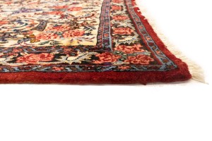 Vintage Cream Floral 3X5 Bidjar Halvaei Persian Rug