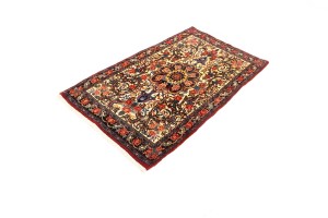 Vintage Cream Floral 3X5 Bidjar Halvaei Persian Rug