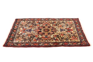 Vintage Cream Floral 3X5 Bidjar Halvaei Persian Rug