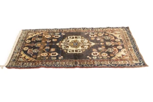 Muted Dark Brown Vintage Floral Tribal 3X6 Hamedan Persian Oriental Rug