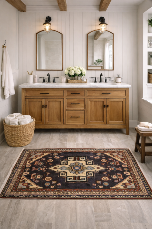 Vintage Floral Tribal 3X6 Hamedan Persian Rug