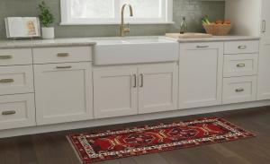 Vintage Red Geometric 2X4 Heriz Persian Rug