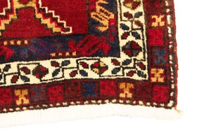 Vintage Red Geometric 2X4 Heriz Persian Rug