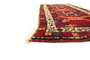 Vintage Red Geometric 2X4 Heriz Persian Rug