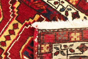 Vintage Red Geometric 2X4 Heriz Persian Rug