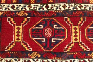 Vintage Red Geometric 2X4 Heriz Persian Rug