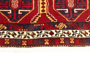 Vintage Red Geometric 2X4 Heriz Persian Rug