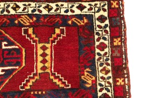 Vintage Red Geometric 2X4 Heriz Persian Rug