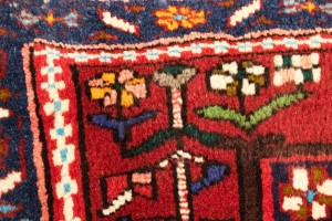 Vintage Floral Tribal 1'7X2'6 Karajeh Persian Rug