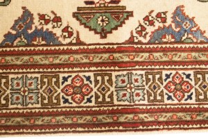 Semi Antique Floral Cream 4'8X6'3 Tabriz Persian Rug