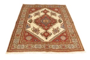 Semi Antique Floral Cream 4'8X6'3 Tabriz Persian Rug