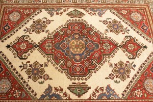 Semi Antique Floral Cream 4'8X6'3 Tabriz Persian Rug