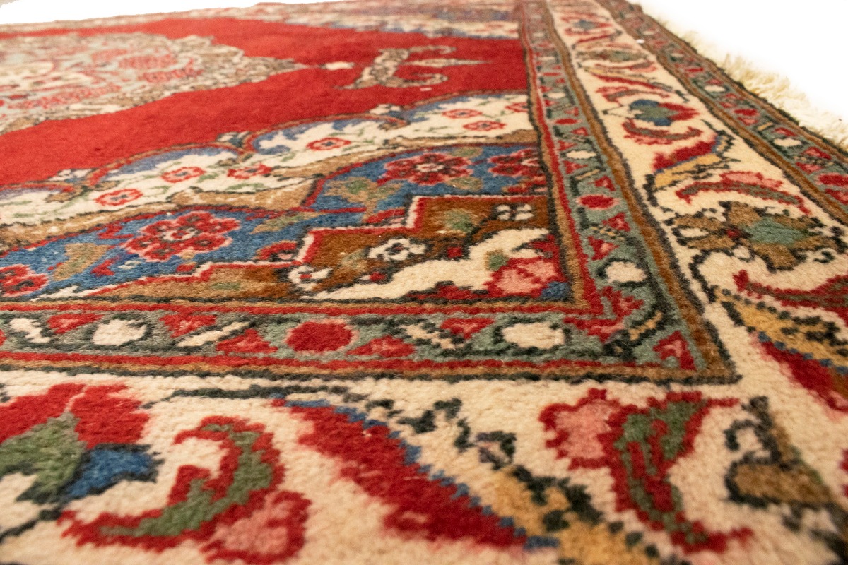 Semi Antique Floral Red 4'9X6'5 Tabriz Persian Rug