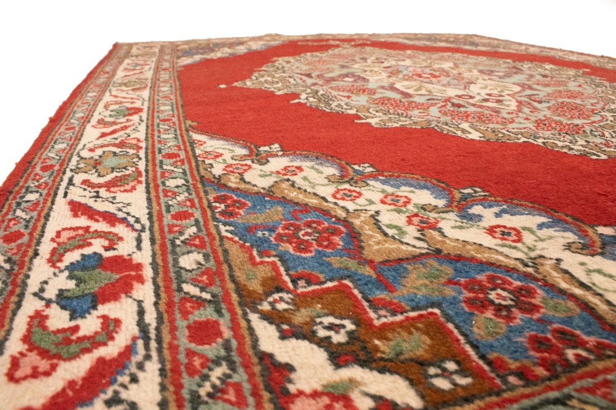 Semi Antique Floral Red 4'9X6'5 Tabriz Persian Rug