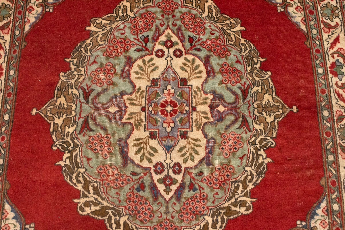 Semi Antique Floral Red 4'9X6'5 Tabriz Persian Rug