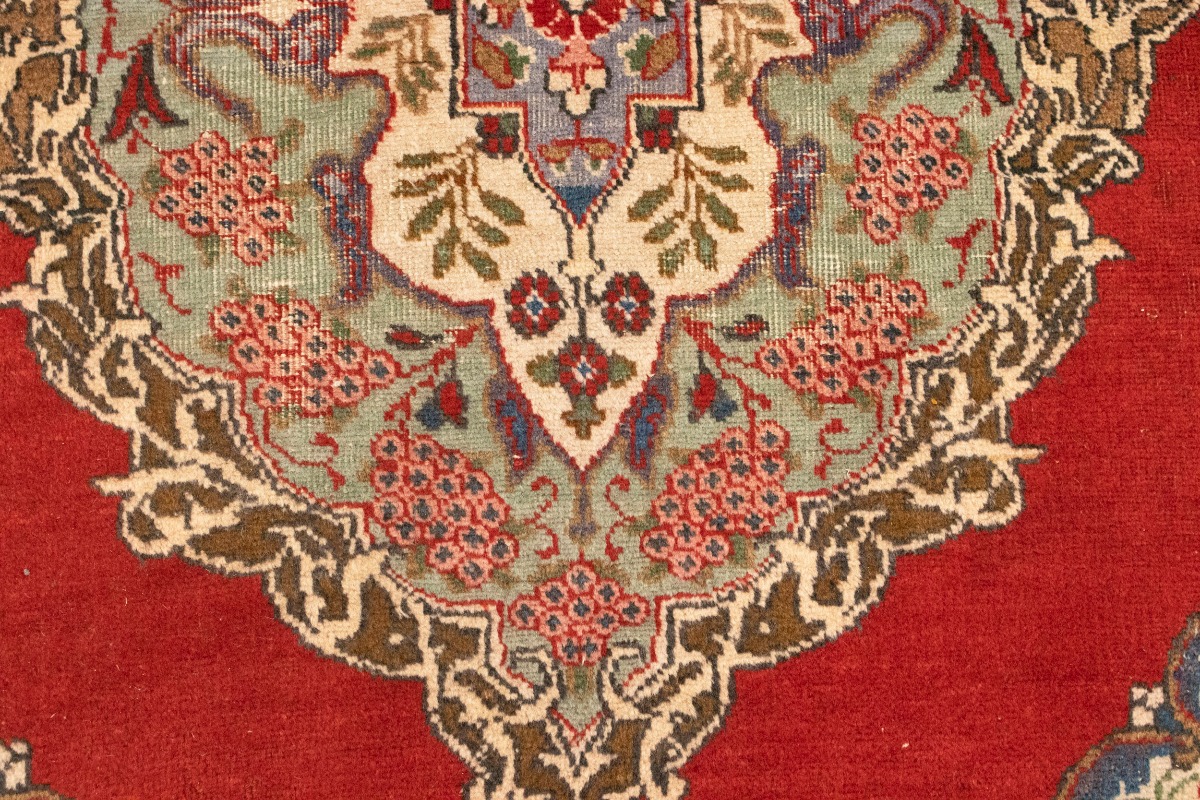 Semi Antique Floral Red 4'9X6'5 Tabriz Persian Rug