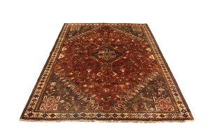 Vintage Rusty Red Tribal 5'9X8'5 Shiraz Persian Rug