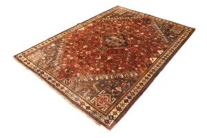 Vintage Rusty Red Tribal 5'9X8'5 Shiraz Persian Rug
