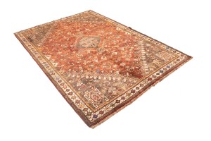 Vintage Rusty Red Tribal 5'9X8'5 Shiraz Persian Rug