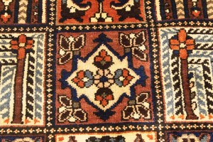 Vintage Brown Floral 10X13 Bakhtiari Persian Rug