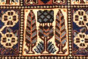 Vintage Brown Floral 10X13 Bakhtiari Persian Rug