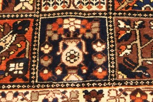 Vintage Brown Floral 10X13 Bakhtiari Persian Rug
