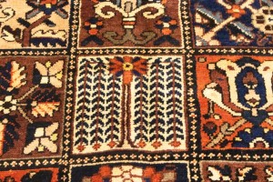 Vintage Brown Floral 10X13 Bakhtiari Persian Rug