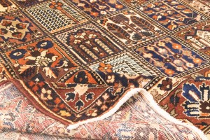 Vintage Brown Floral 10X13 Bakhtiari Persian Rug