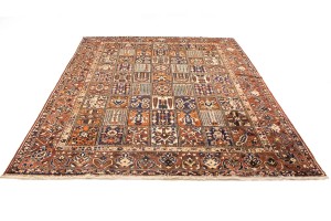 Vintage Brown Floral 10X13 Bakhtiari Persian Rug