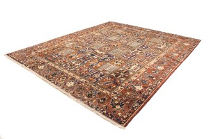 Vintage Brown Floral 10X13 Bakhtiari Persian Rug