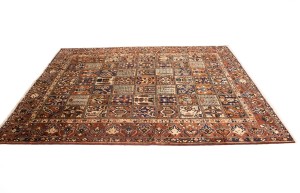 Vintage Brown Floral 10X13 Bakhtiari Persian Rug
