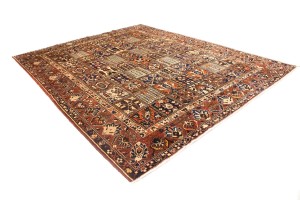 Vintage Brown Floral 10X13 Bakhtiari Persian Rug