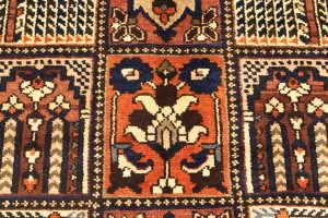Vintage Brown Floral 10X13 Bakhtiari Persian Rug