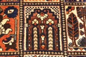 Vintage Brown Floral 10X13 Bakhtiari Persian Rug