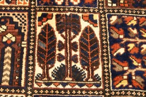 Vintage Brown Floral 10X13 Bakhtiari Persian Rug