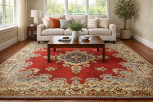 Vintage Floral Classic Red 10X13 Tabriz Persian Rug