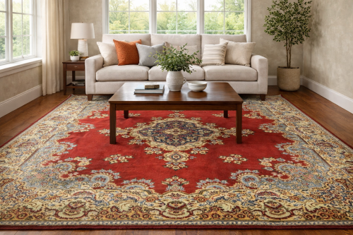 Vintage Floral Classic Red 10X13 Tabriz Persian Rug