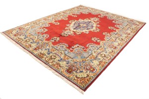 Vintage Floral Classic Red 10X13 Tabriz Persian Rug