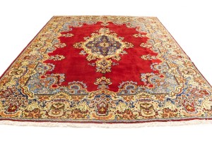 Vintage Floral Classic Red 10X13 Tabriz Persian Rug
