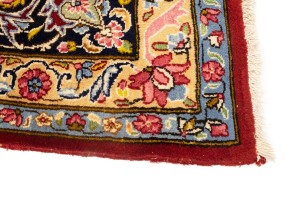 Vintage Red Floral 9X13 Kerman Persian Rug