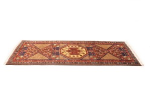 Semi Antique Tribal Geometric 4'5X10'8 Heriz Persian Runner Rug