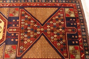 Semi Antique Tribal Geometric 4'5X10'8 Heriz Persian Runner Rug