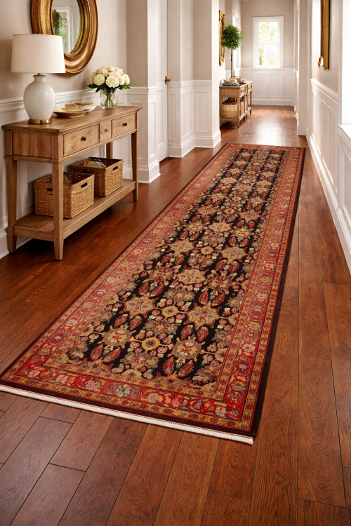 Vintage Floral 4X13 Mahal Persian Runner Rug