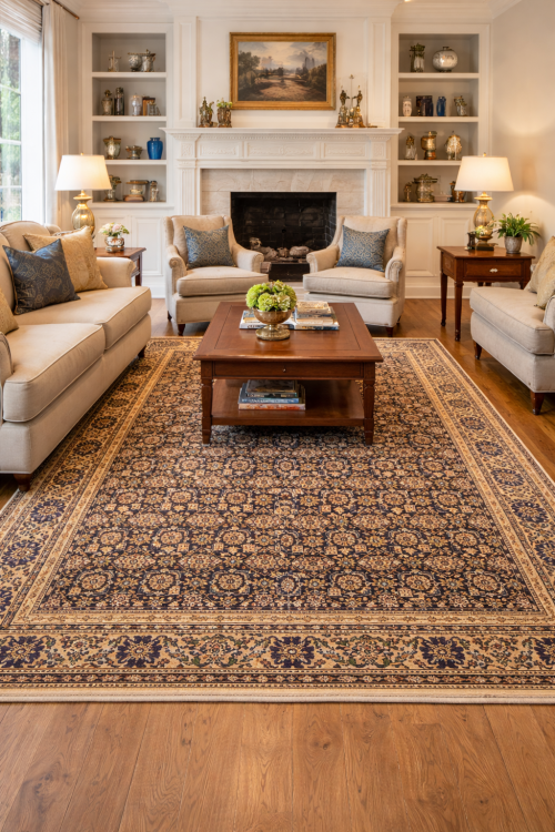 Semi Antique Purple Geometric 7'4X10'5 Ardabil Persian Rug