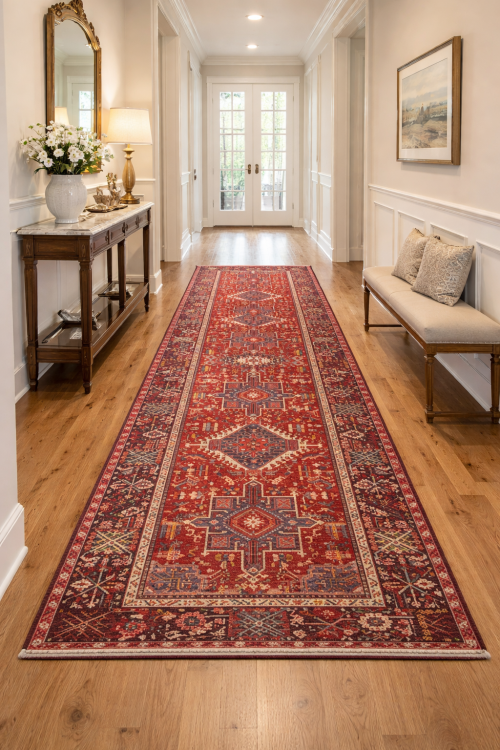 Vintage Red Tribal 5X13 Karajeh Persian Runner Rug