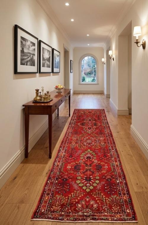 Vintage Red Tribal 3'7X9'5 Lilian Persian Runner Rug