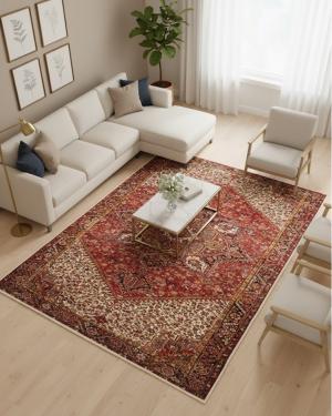 Vintage Red Geometric 11X15 Heriz Persian Rug