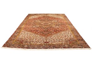 Vintage Red Geometric 11X15 Heriz Persian Rug